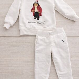 Ralph Lauren Kids Cream Sweatshirt and Joggers Set